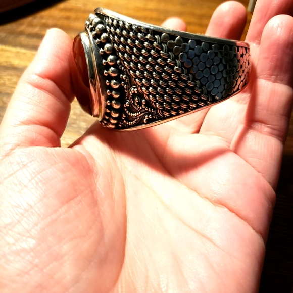 Vintage Sterling Silver Carnelian Bracelet - Picture 10 of 15